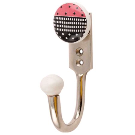 Black Pink Ceramic Flat Dresser Hooks